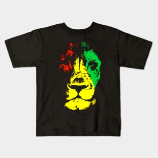 Rastafari Lion Face Rasta Colors Style Kids T-Shirt